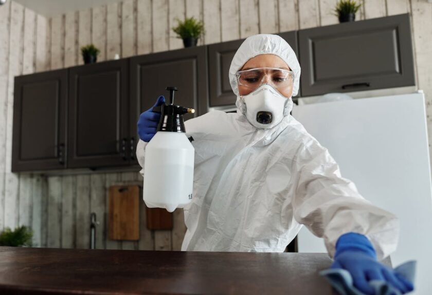 Free Photo Of Person Disinfecting The Table Stock Photo
